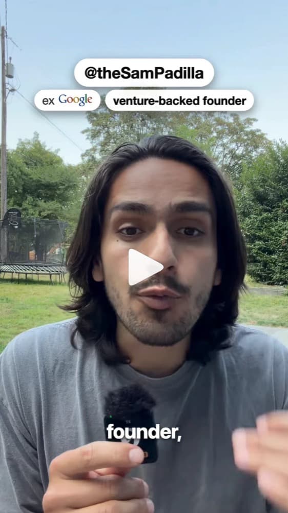 A founder speaking to camera outdoors with a mic, captions over the video