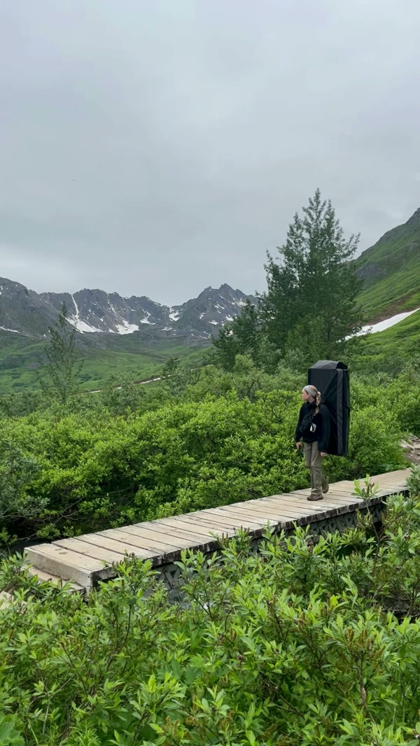 B-roll shot: hiker, medium